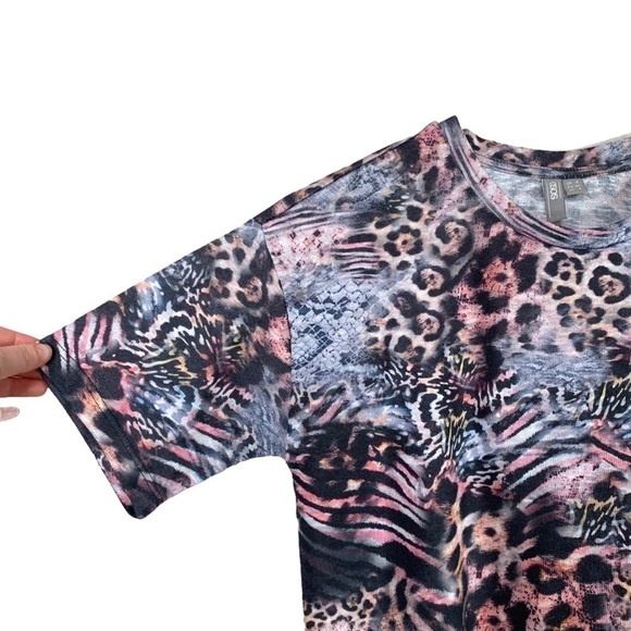 ASOS Y2K 90’s Funky Wild Lace Animal Print Leopard Zebra T-Shirt size 4 - Picture 4 of 15